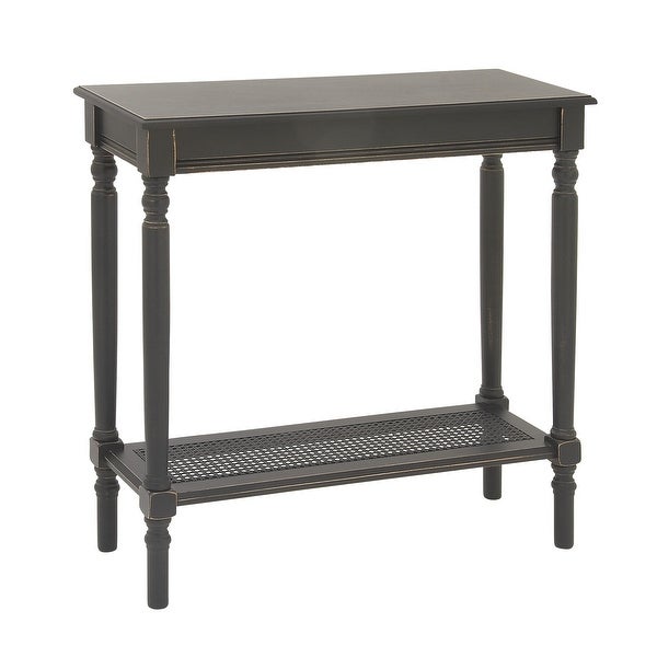 Black Wood French Country Farmhouse Traditional Console Table - 31 x 21 x 32