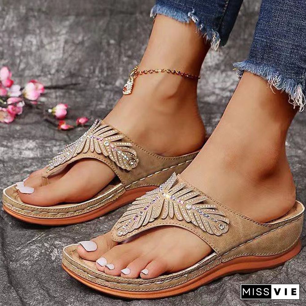 Women Sandals Soft Wedge Heels Sandals Summer Shoes Women Flip Flops Wedges Shoes For Women Summer Footwear Heel Chaussure Femme