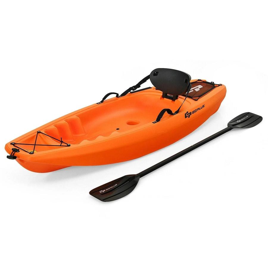 6ft Youth Kayak, Kids Recreational Rowing Fishing Boat w/Paddle, Orange