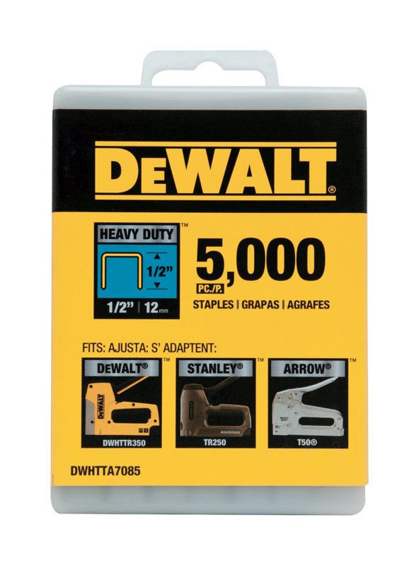 DW T50 1/2 in. L Narrow Crown Heavy Duty Staples 5000 pk