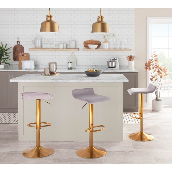 Silver Orchid Tower Ale Gold Adjustable Bar Stool - Set of 2