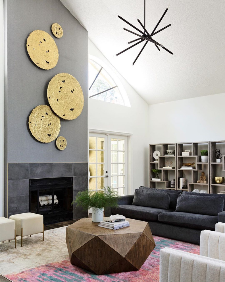 Faceted Large Round Light Wood Coffee Table Modern Geometric Block Solid   Rustic   Coffee Tables   by My Swanky Home  Houzz