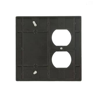 Leviton Brown 2-Gang 1-Duplex1-Blank Wall Plate (1-Pack) 85008