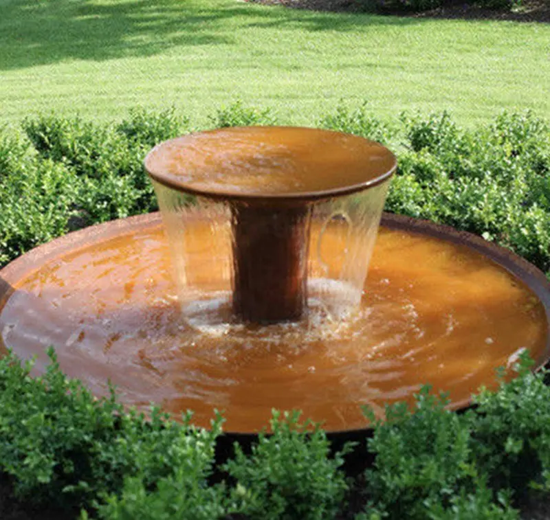 Professional manufacturer of garden decorations outdoor artificial fountain system custom corten  steel water feature