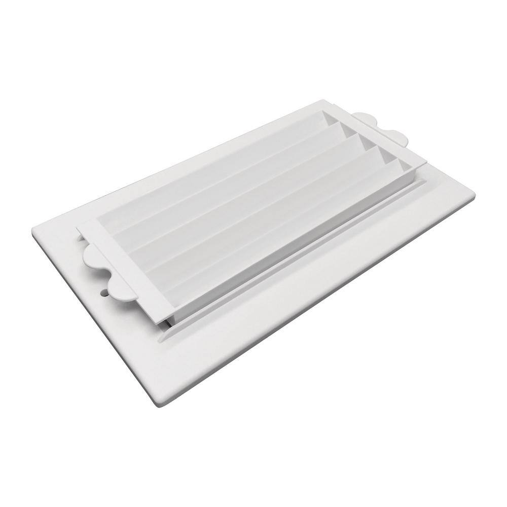 8 in. x 4 in. Plastic 1-Way Ceiling Register White RGC841