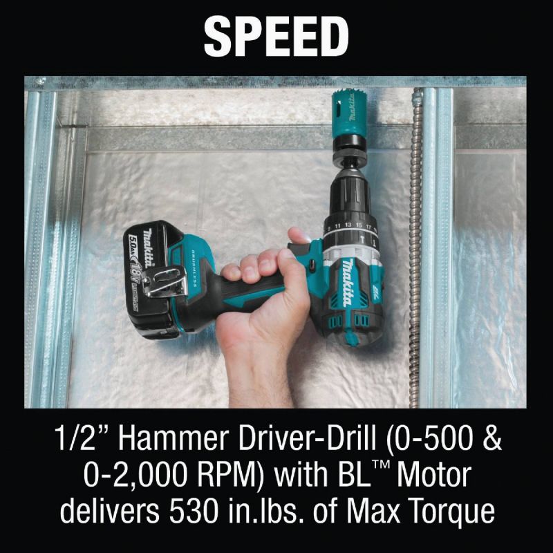 Makita 2-Tool Compact Hammer Drill Driveramp Impact Driver Cordless Tool Combo Kit