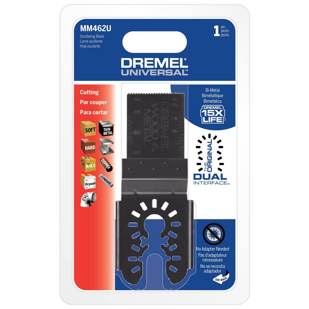 Dremel Universal 1-18 in. Bi Metal Wood Drywall Cutting Oscillating Multi-Tool Blade (1-Piece) MM462U