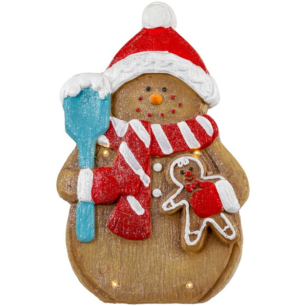 Led Lighted Gingerbread Snowman With Cookie Christmas Figure