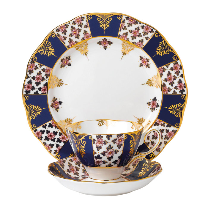 Royal Albert 100 Years 1900 3-Piece Set -Teacup Saucer and Plate - Regency Blue