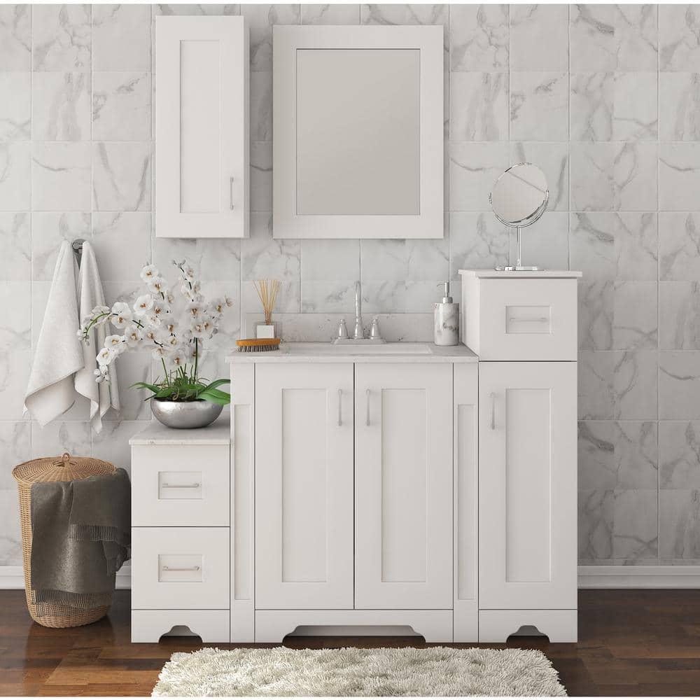 Home Decorators Collection Hawthorne 24 in W x 2134 in D Vanity Cabinet in Linen White