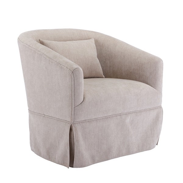 360-degree Swivel Accent Armchair Linen Blend Lounge Chairs Living Room Accent Chair Metal Frame Barrel Sofa Chair， for Bedroom