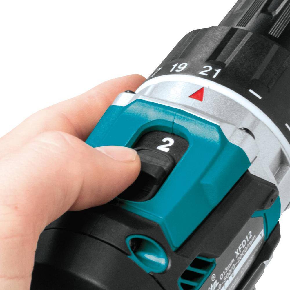 Makita 18V LXT Lithium-Ion Compact Brushless Cordless 12 in. Driver-Drill Kit with Two 5.0 Ah Batteries Charger Bag XFD12T