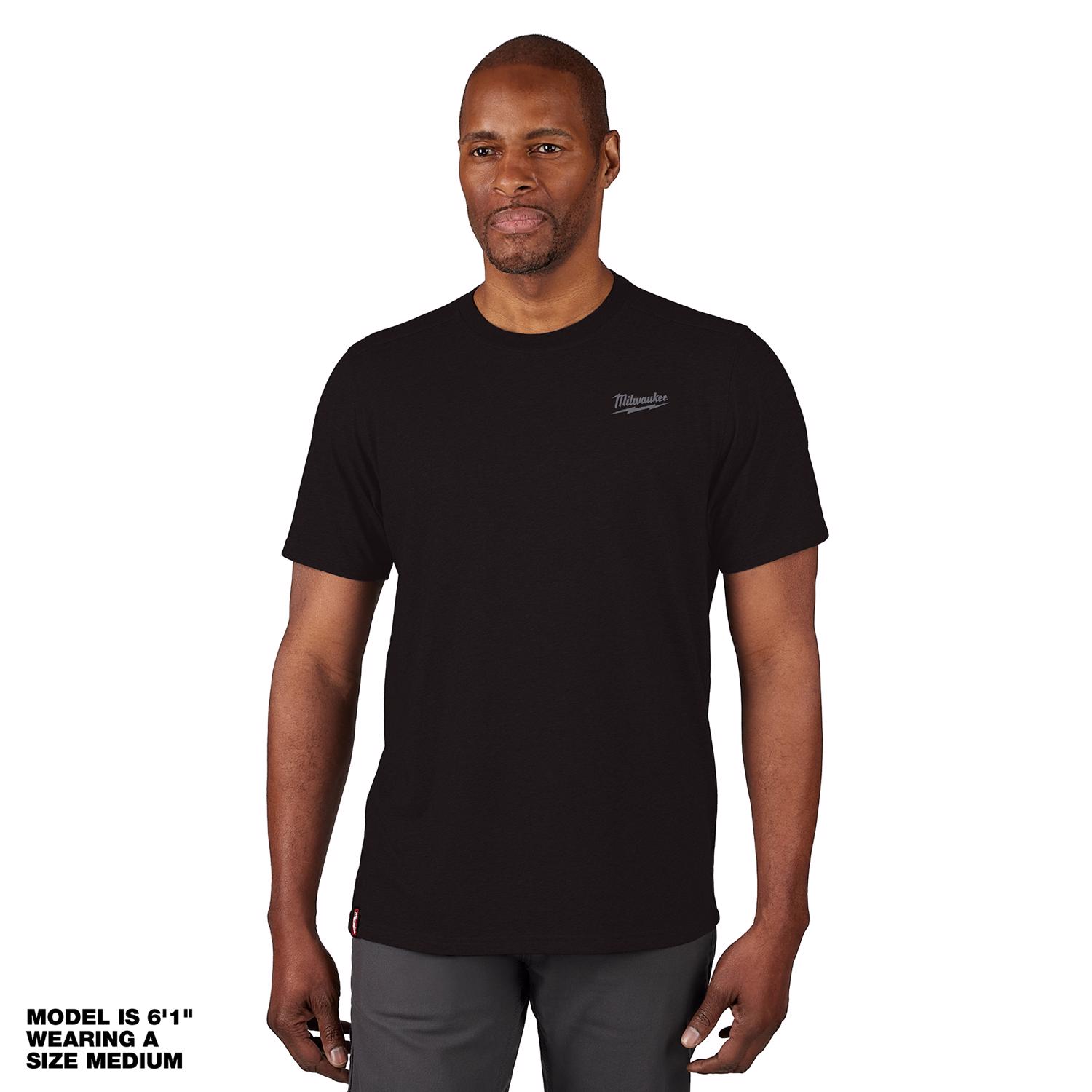 MW XL Short Sleeve Men\u0027s Crew Neck Black Hybrid Work Tee Shirt