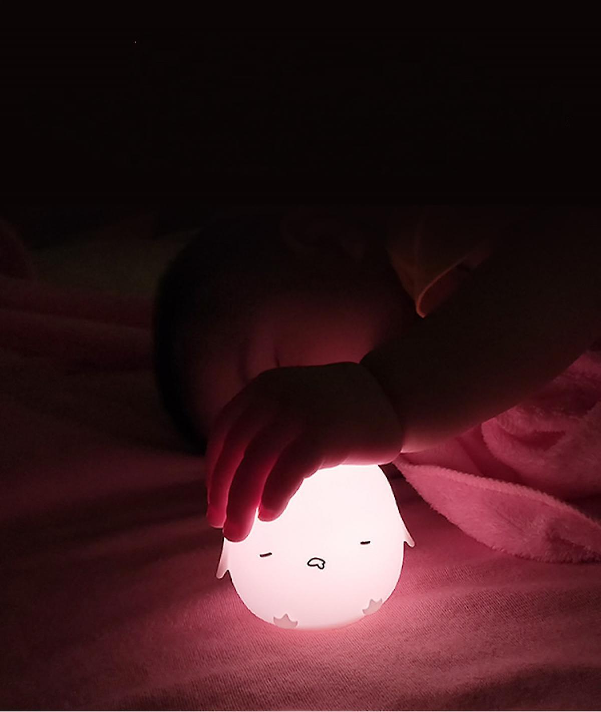 Cute Mini Chicken Kids Night Light， Silicone Battery Powered Nursery Nightlights