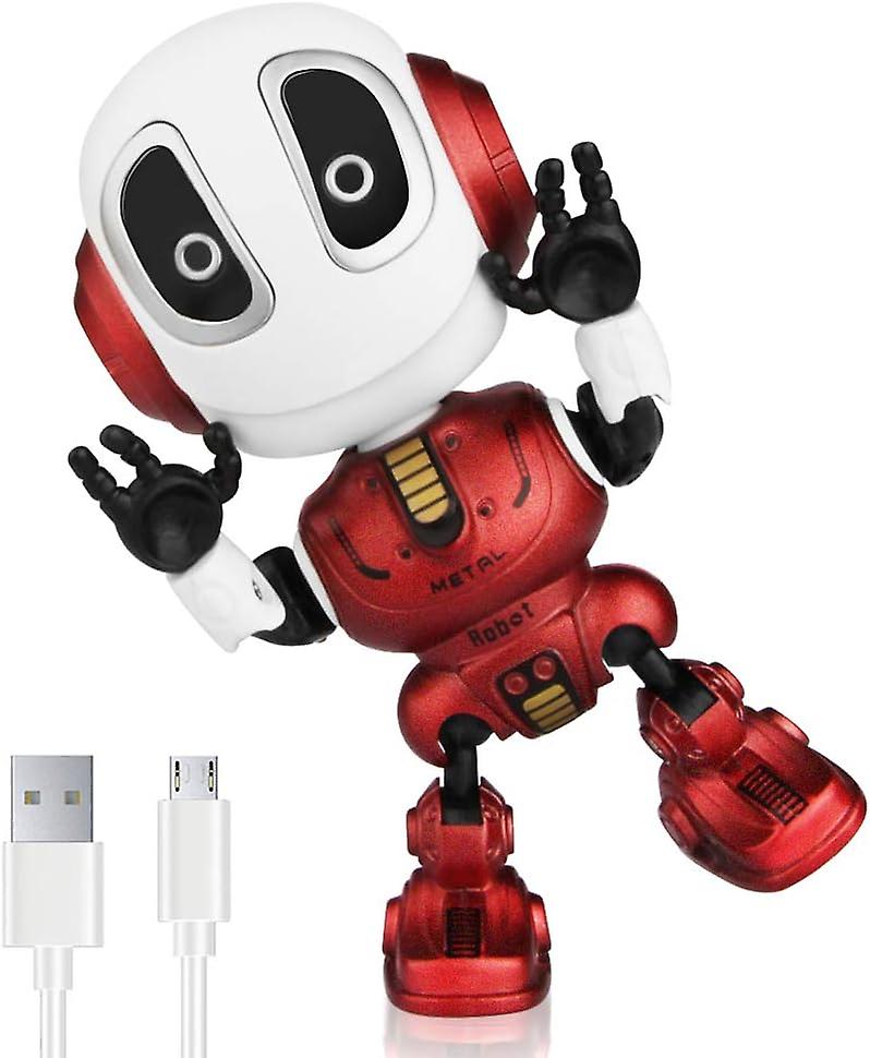 Robots For Kids Rechargeable Talking Robot Interactive Toy Repeats Your Voice Travel Toys With Portable Metal Body And Flashing Lights Robot Gifts For