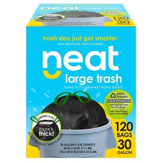 30 Gallon Black and White Large Trash Bags (120-Count) NEAT-30G-120