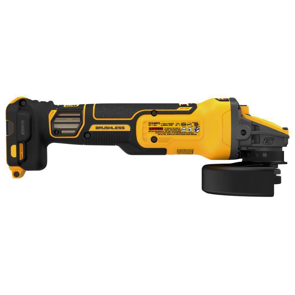 DW 20V Cordless 5 in. Variable Speed Angle Grinder with FLEXVOLT Advantage DCG409VSB