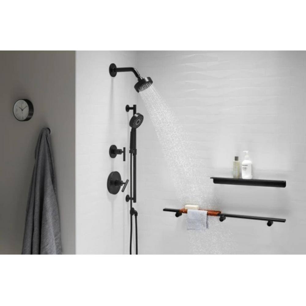 KOHLER Purist 3-Spray 5 in. Triple Wall Mount Handheld Shower Head in Vibrant Polished Nickel K-22166-G-SN