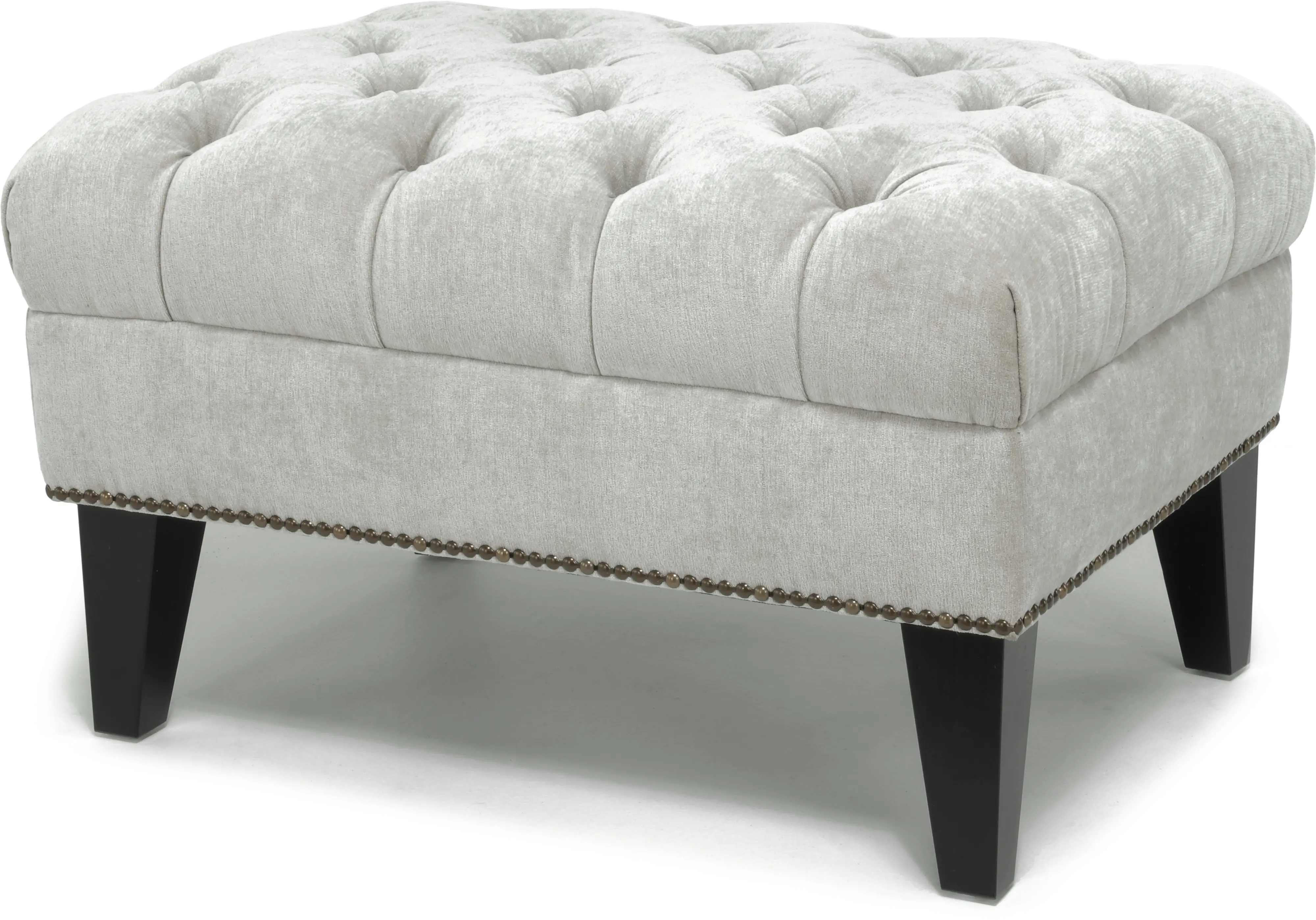 Madeline Light Gray Traditional Ottoman