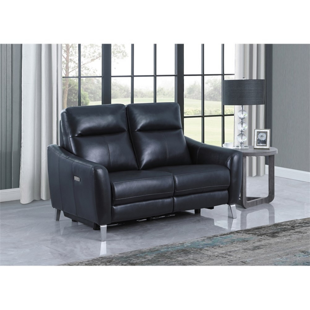 Coaster Derek Modern Faux Leather Upholstered Power Loveseat in Gray   Contemporary   Loveseats   by Homesquare  Houzz