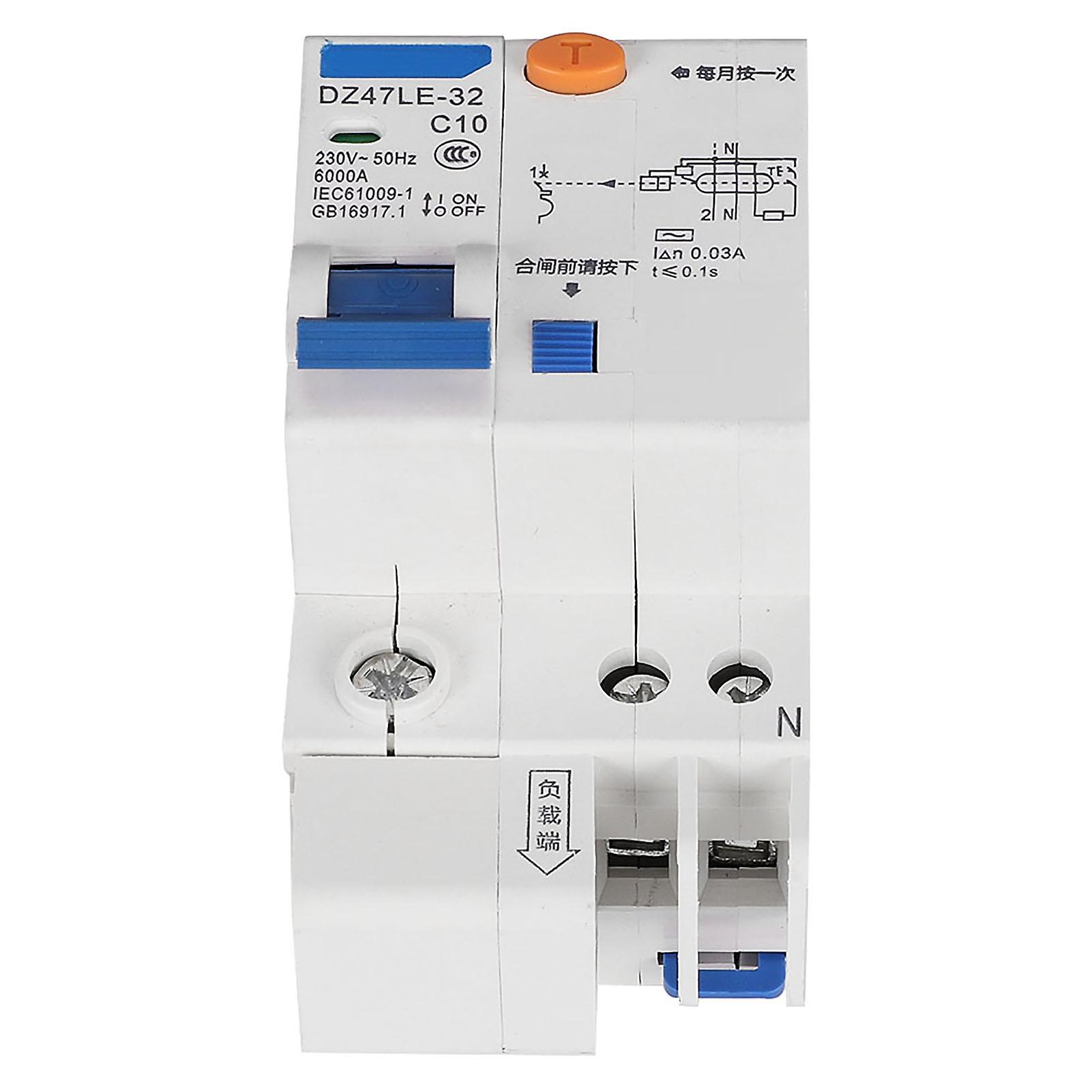 Dz47le 32 1p+n 10a Residual Circuit Circuit Breaker Over Current Leakage Protection