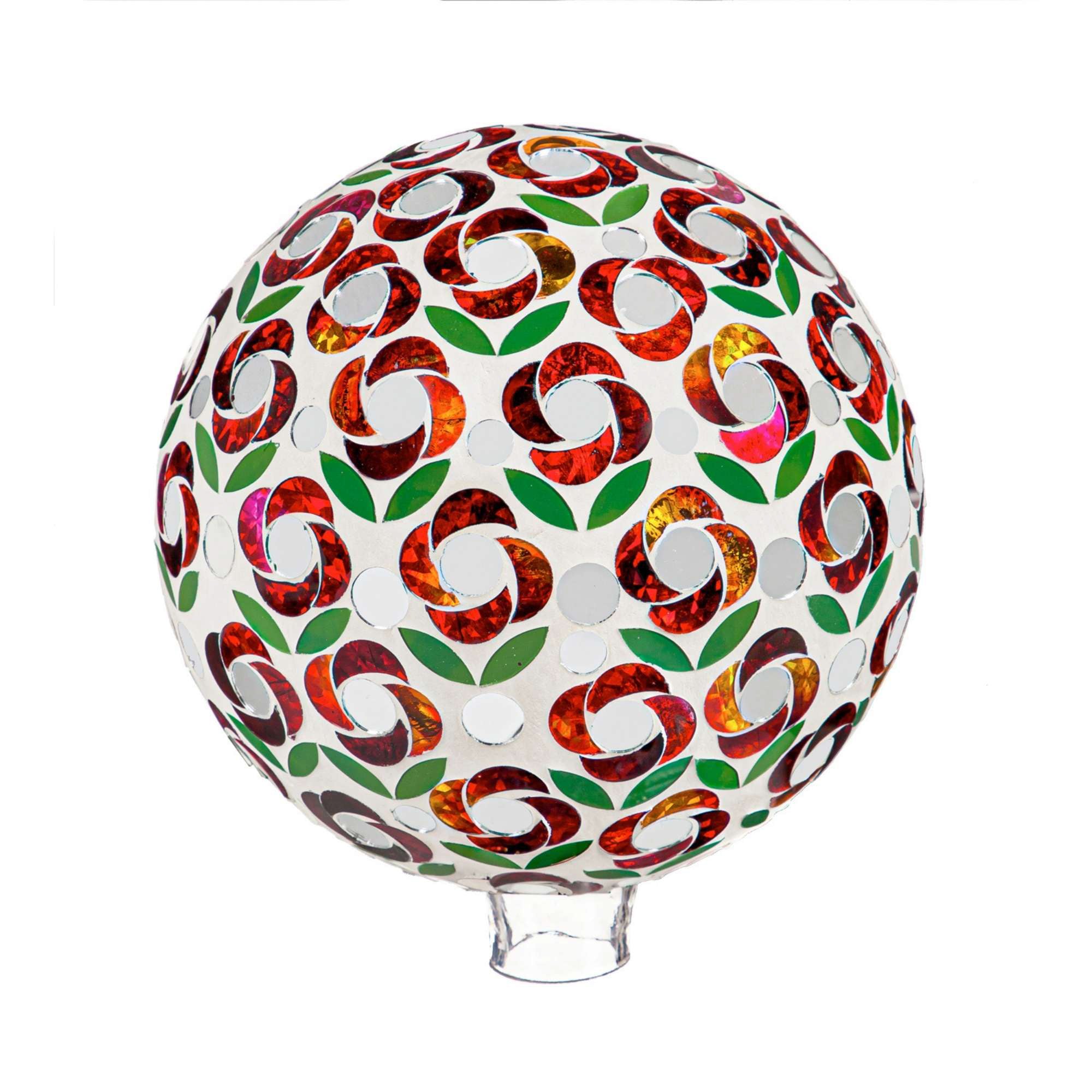 Home and Garden Pointsettia Mosaic Gazing Ball Flower Garden Yard Decor 84G3542