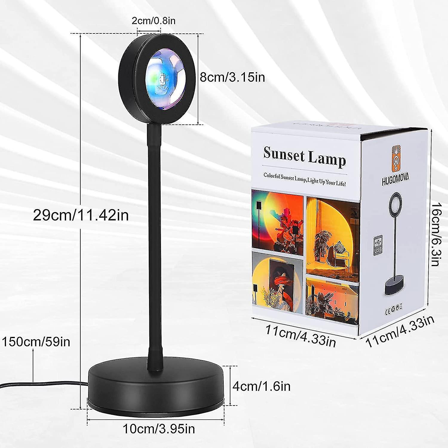 Sunset Lamp Projector Sunset Projection Lamp， 360 Degree Rotation Rainbow Sunset Light Lamp， Night L