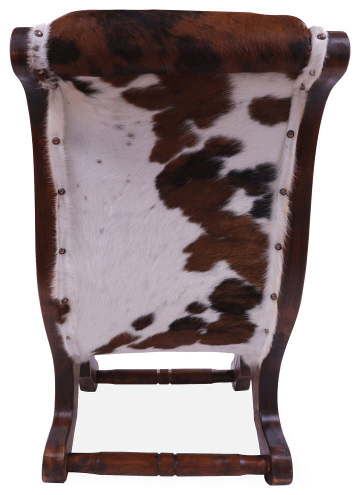 Reclaimed Wood Hair On Cowhide Handcrafted Chair C217 FC   Rustic   Armchairs And Accent Chairs   by Manhattan Rugs  Houzz