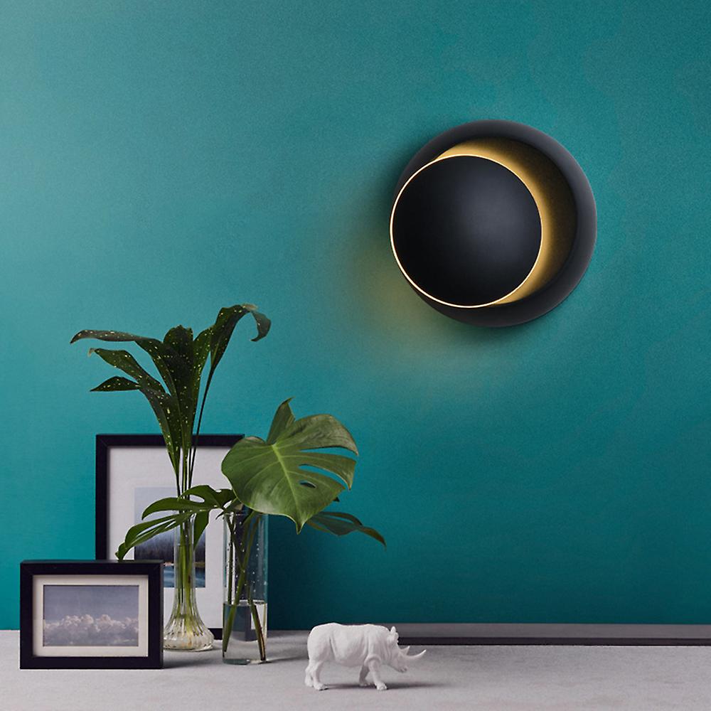 White Warm Light Led Wall Lamp 360 Degree Rotatable Round Crescent Wall Light Night Light Creative Modern Bedside Lamp For Living Room Bedroom Hallway