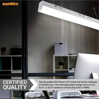 SUNSHINE LIGHTING 2 ft. Integrated LED White ETL Listed Dimmable Emergency Back Up Strip Light Fixture CCT Tunable 30K 35K 40K 50K HD85464