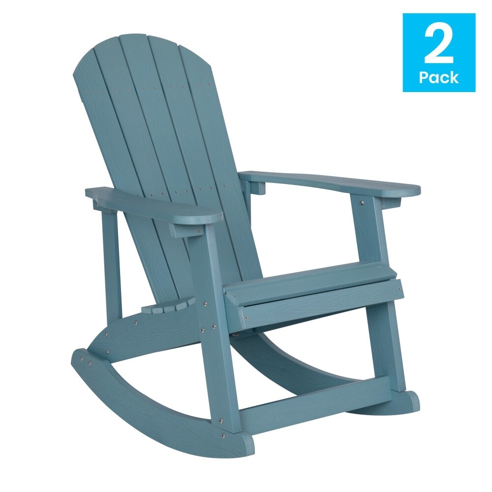 Adirondack Poly Resin Rocking Chairs for Indoor/Outdoor Use   2 Pack