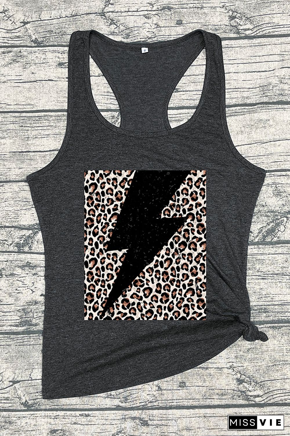 Leopard Grain Lightning Sleeveless Tank Top Wholesale