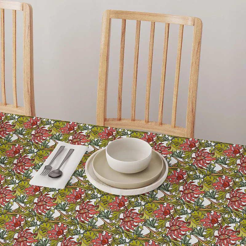 Rectangular Tablecloth， 100% Cotton， 60x84， Floral 4