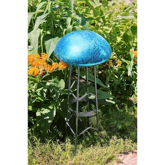 Iron Toad Stool Gazing Globe Ball Stand Graphite Powder Coat Finish Achla Designs