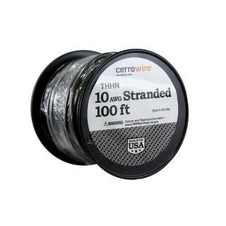 Cerrowire 100 ft. 10 Gauge Black Stranded Copper THHN Wire 112-3871C