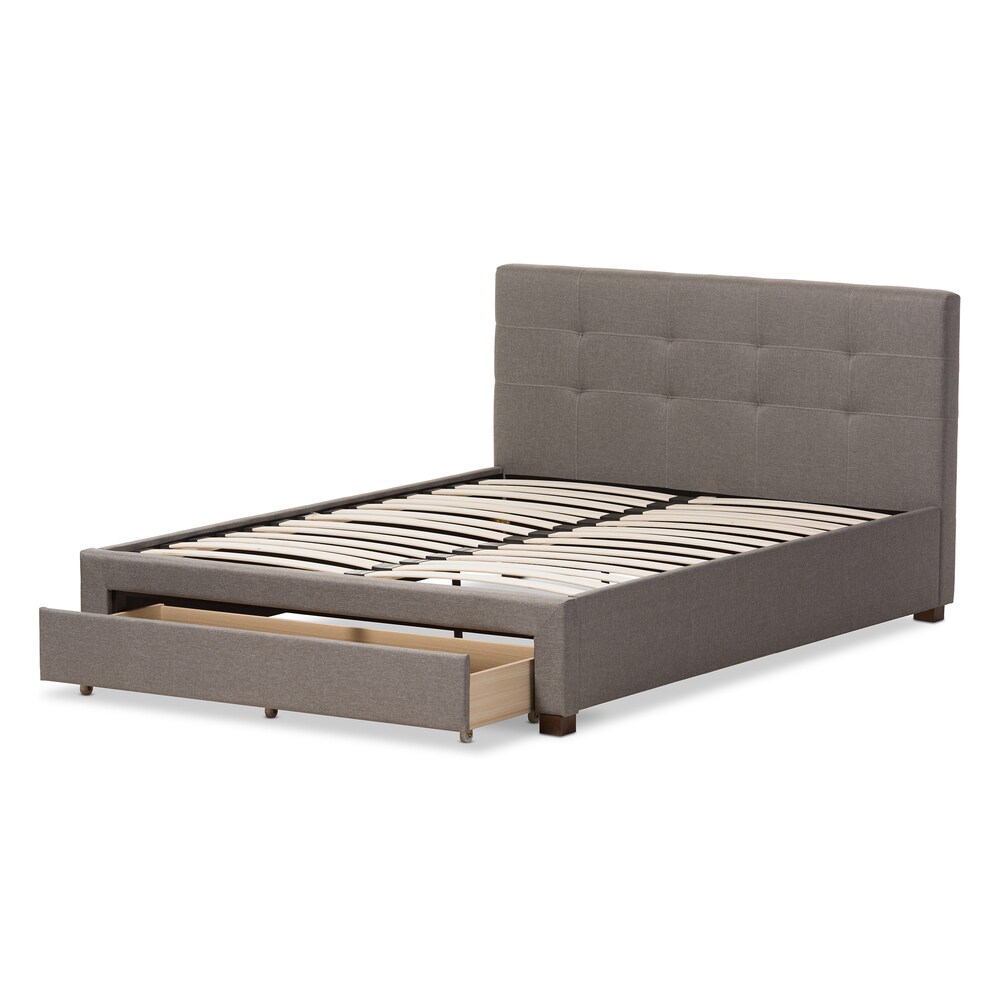 Contemporary Tufted Upholstered Storage Platform Bed by Baxton Studio