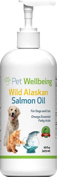 Pet Wellbeing Wild Alaskan Salmon Oil Liquid Supplement for Dogs