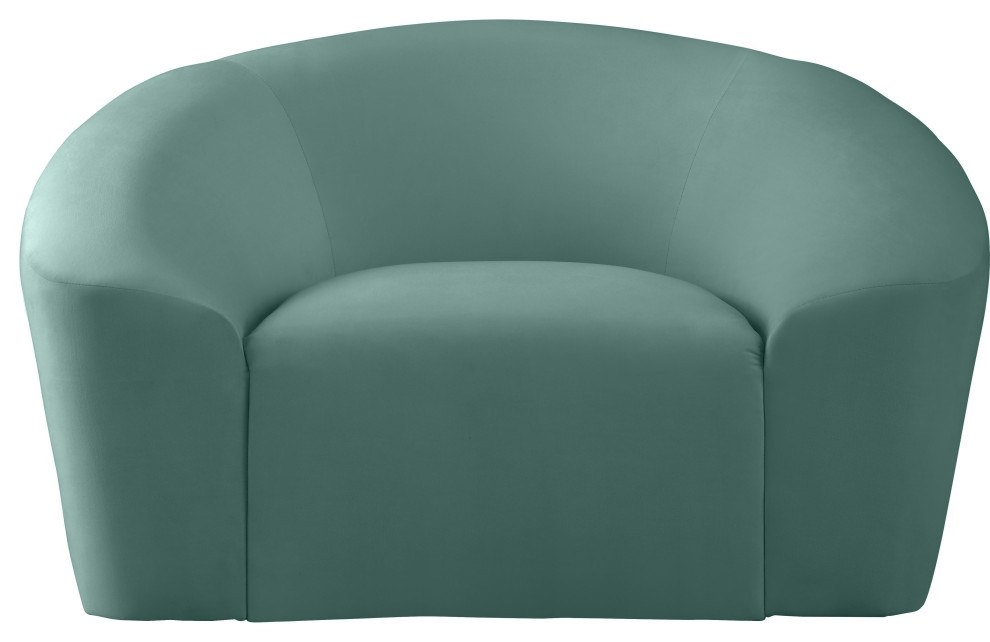 Riley Velvet Rounded Chair   Contemporary   Armchairs And Accent Chairs   by Meridian Furniture  Houzz