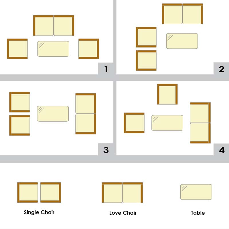 4 Pcs Rattan Patio Conversation Furniture Set Wicker Outdoor Sofa Set with Cushions & Coffee Table