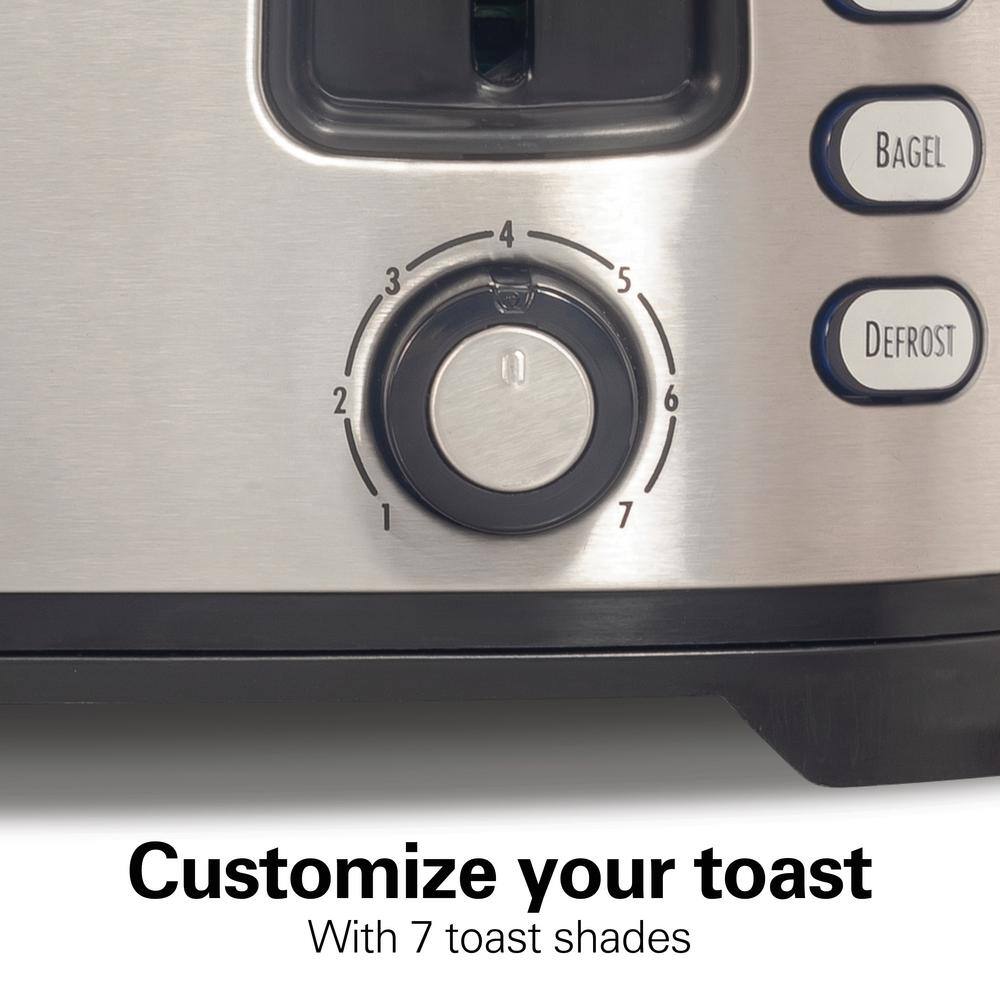 Hamilton Beach 1400-Watt 4-Slice Black and Stainless Steel Wide Slot Toaster 24633V