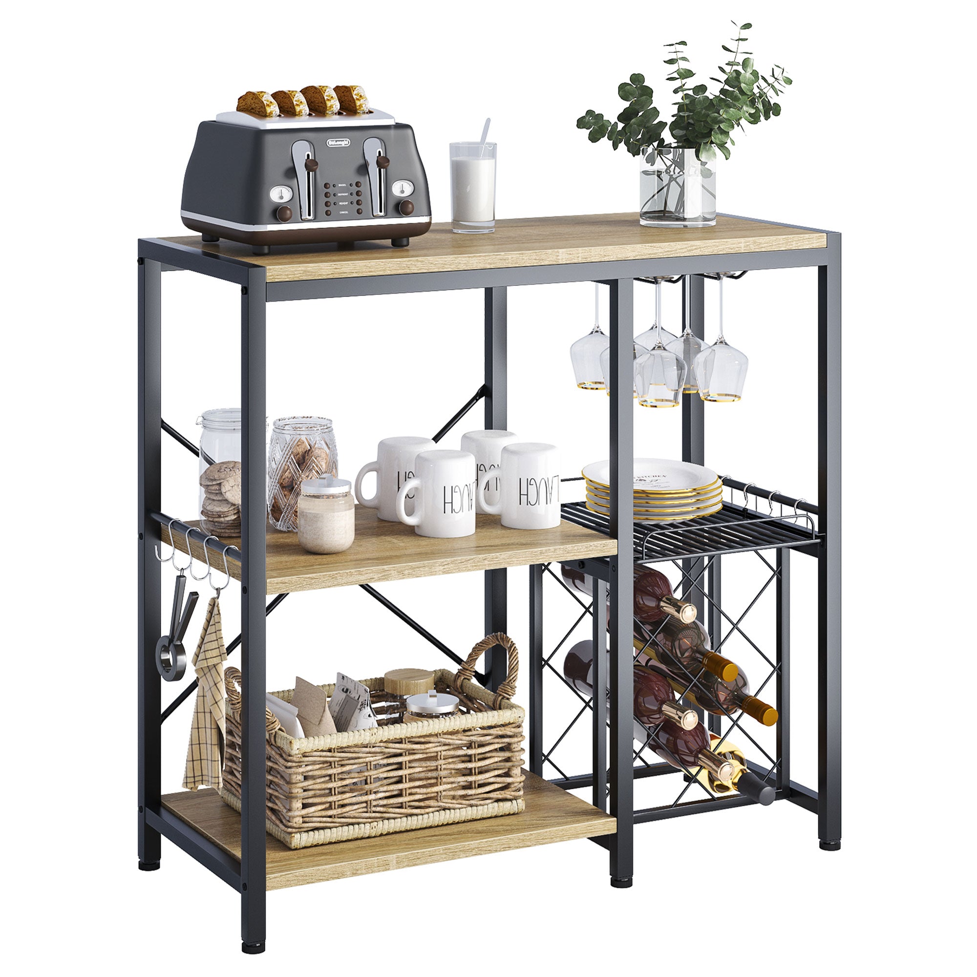 Bestier Multipurpose Industrial Kitchen Baker's Rack or Coffee Bar  (Open Box)