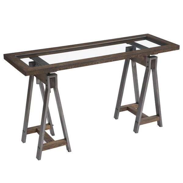 Medici Console Table in Charcoal Brown