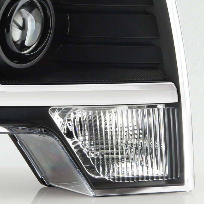 Fit [Halogen] 2009-2014 Ford F150 F-150 Pickup Black Projector Headlights