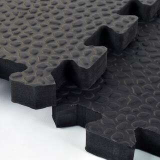 Greatmats Pebble Top Black 24 in. x 24 in. x 34 in. Foam Interlocking Gym Floor Tile (38.75 sq. ft.) (Case of 10) PEB34-10