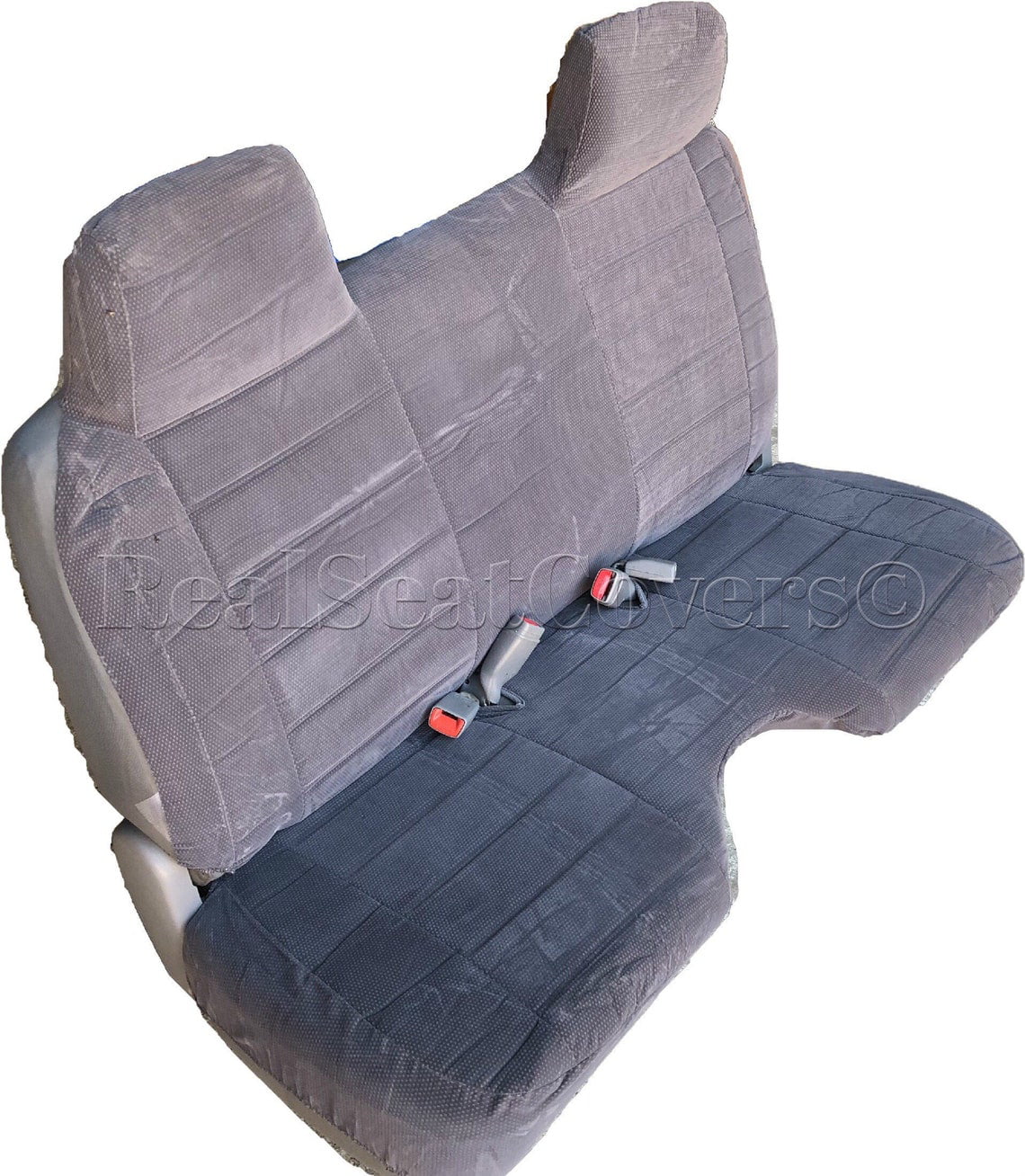 Front Bench Seatcovers for Toyota Tacoma 1995 - 2004 10mm Thick Seat Cover A27 Molded Headrest Large Notched Cushion (Charcoal)