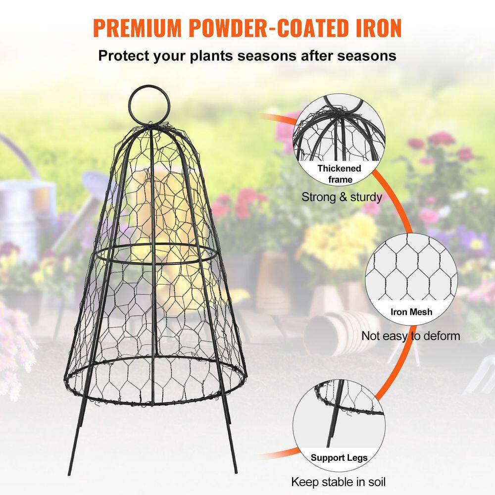 VEVOR Chicken Wire Cloche 12.2 in. x 20 in. Plant Protector Sturdy Metal Cage Garden Protection from Animals (6-Packs) HYZWBHT612X20VMPAV0