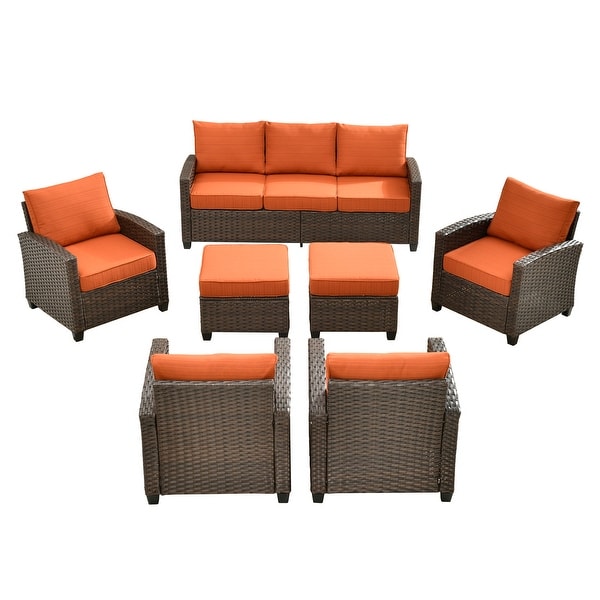 XIZZI Patio Rattan Wicker Furniture Conversation Set