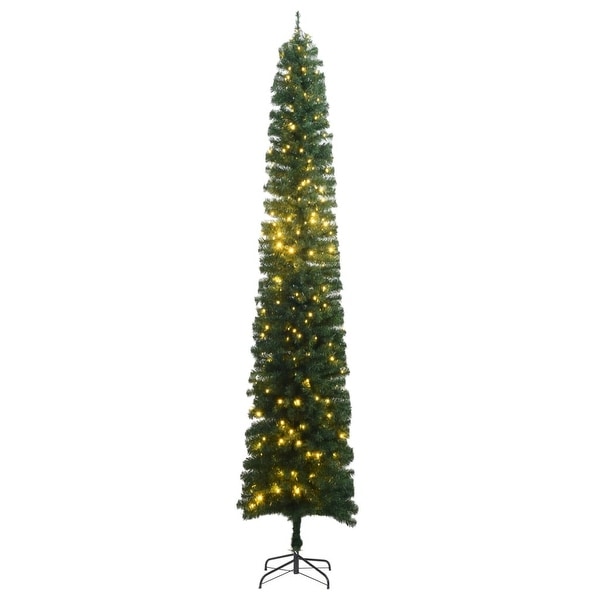 vidaXL Christmas Tree Decoration Artificial Slim Tree with Stand Green PVC