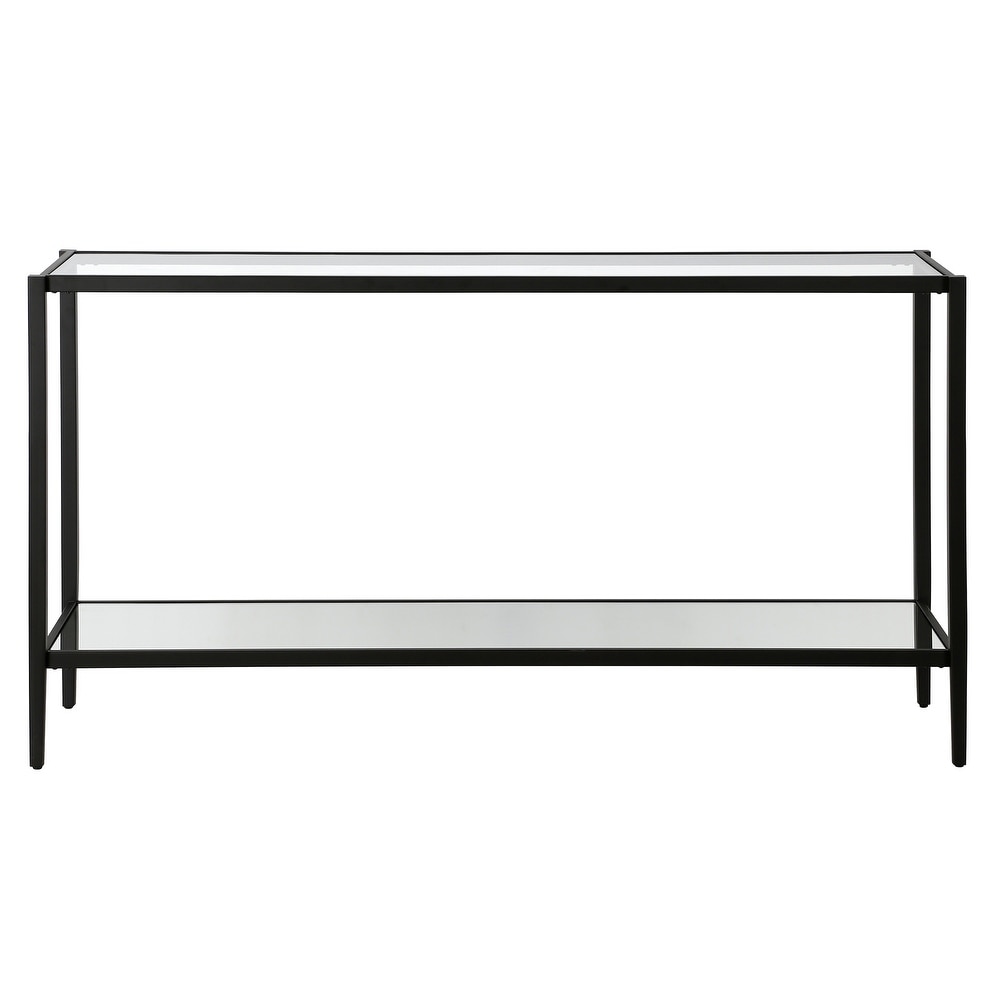 Hera Rectangular Console Table with Mirror Shelf