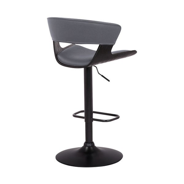 Bar Stool with Curved Leatherette Back and Swivel Mechanism - 20 L X 21 W X 43 H Inches